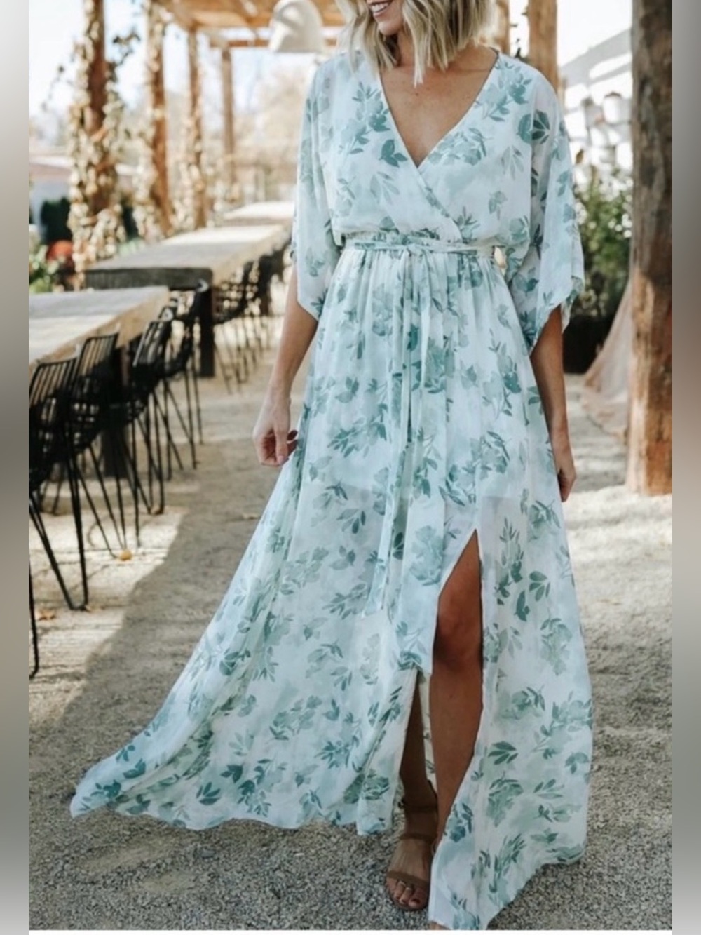 Baltic Born Sage Green Floral Wrap Maxi Dress XXXL Plus Size